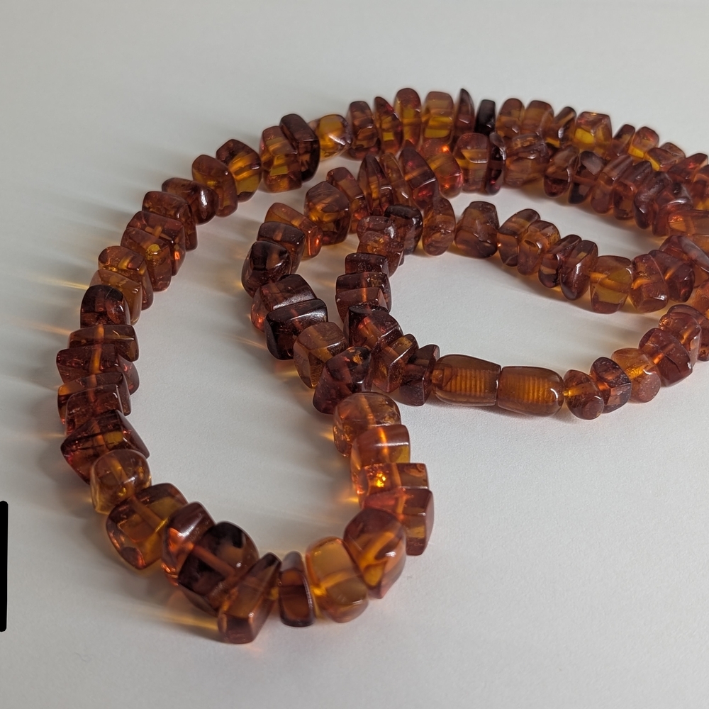 Vintage USSR Russian Amber Beaded Necklace